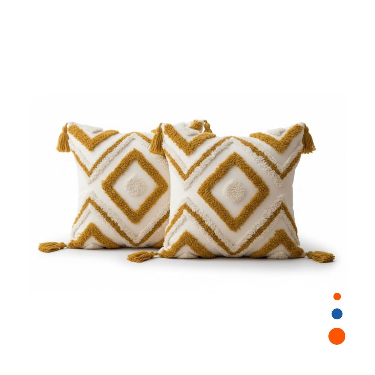 CUBIERTA BOHO DE ROMBOS CRECIENDO INTEGRADA EN SUPERFICIE CREMA Y AMARILLO Y+REGALO STICKER - 3