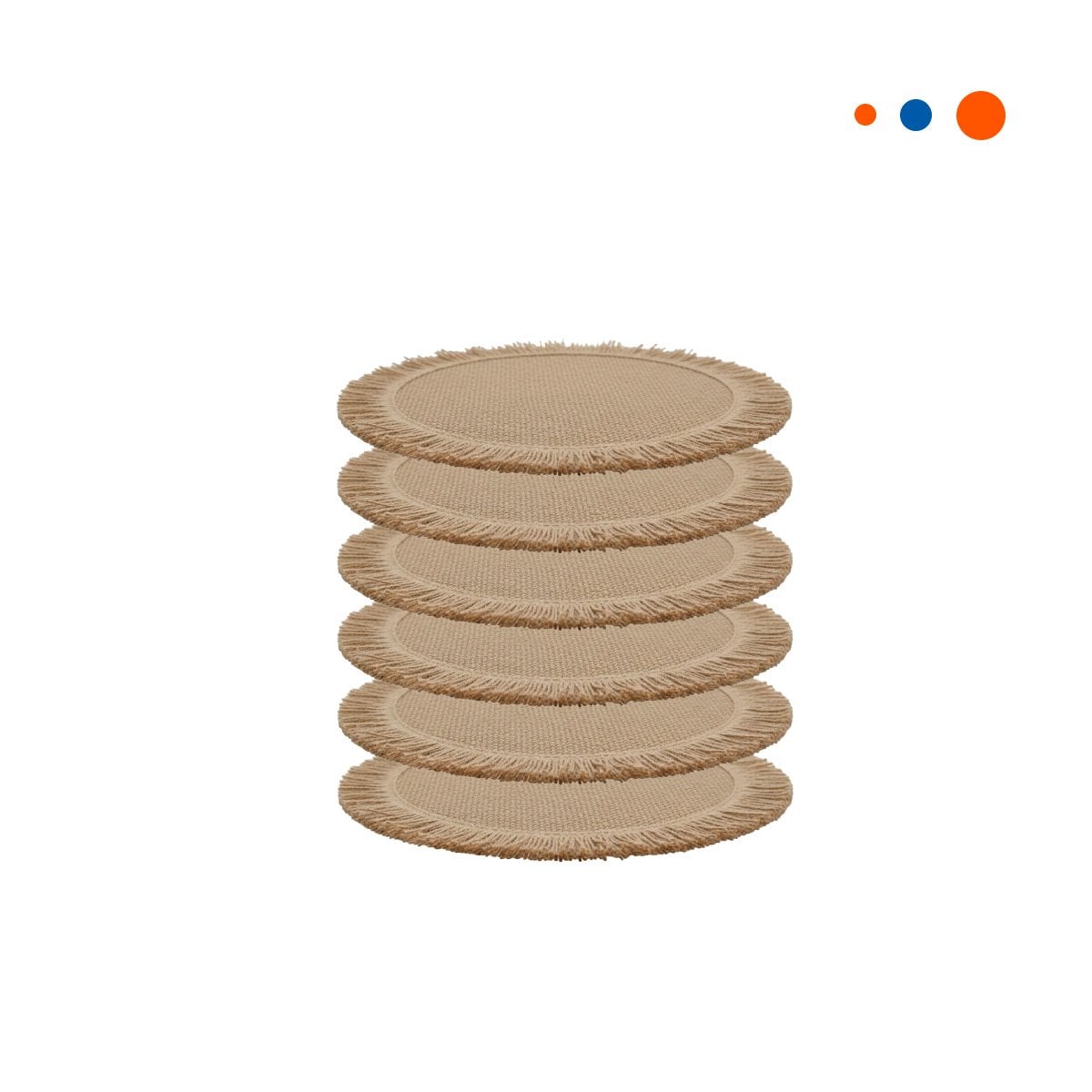 PACK4 CUBREMESAS TEJIDOS PARA MESA CON FLECOS CAQUI PENSADOS EN SET DE 6 Y+PAPEL REGALO - 3