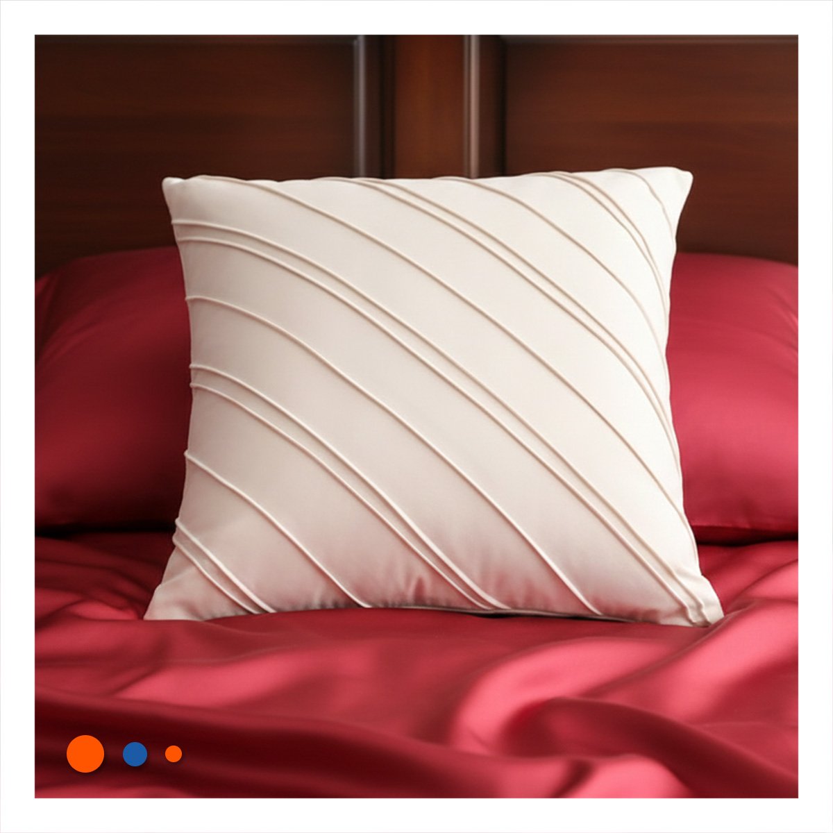 CUBIERTA BLANCA TERCIOPELO RAYAS DIAGONALES 45CM SUAVE Y DECORATIVA HOGAR Y+REGALO STICKER - 2
