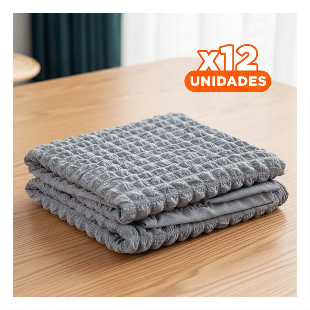 PACK12 FORRO DE SILLA COLOR PLOMO CON PATRON DE BURBUJAS ELASTICA - 1