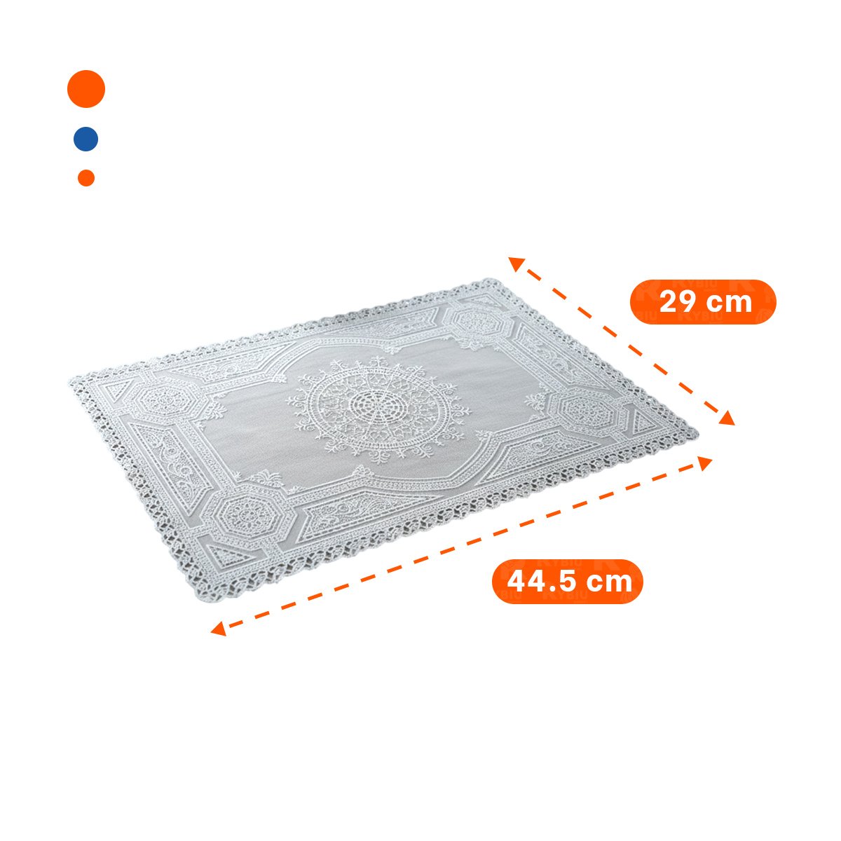 MANTEL DECORATIVO PLATEADO CON DISEÑO MANDALA PARA MESA DE FIESTA Y+POST IT - 4