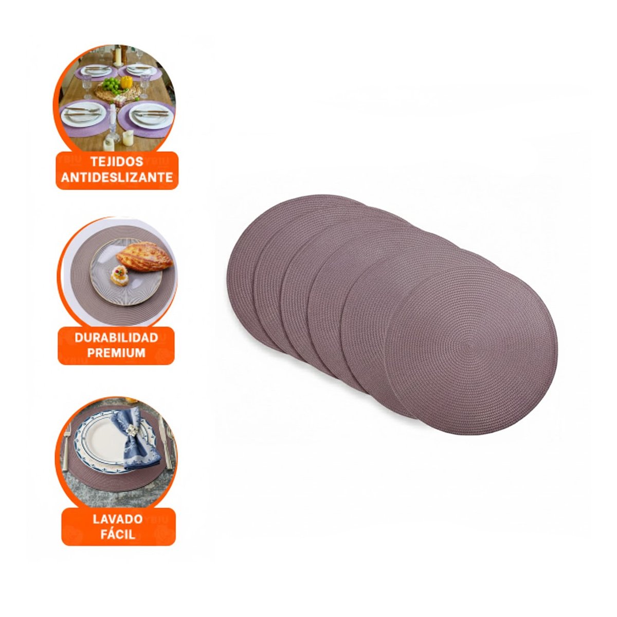 BASE DECORATIVA CIRCULAR BOHO MORADO ESTILO NATURAL - 3