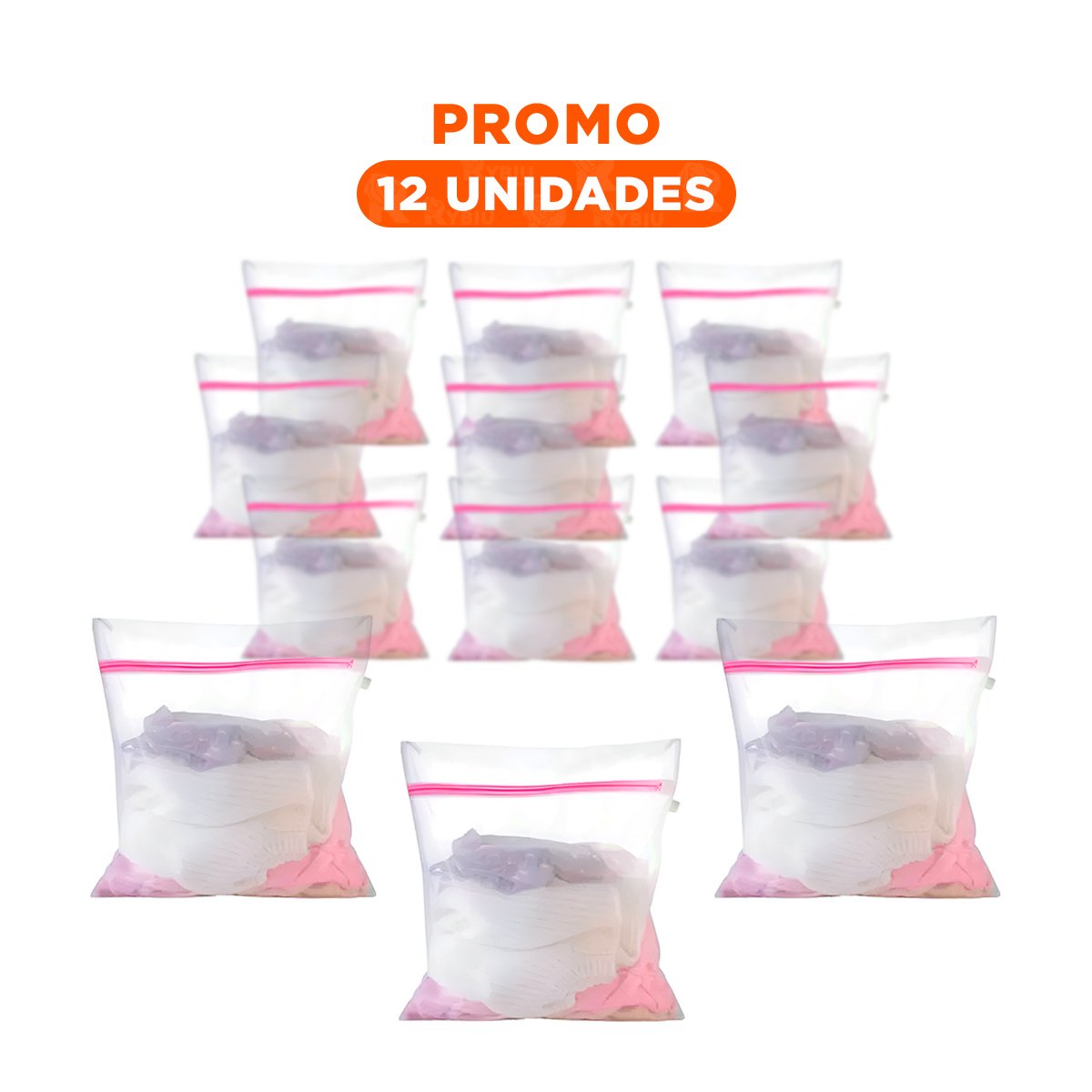 PACK12 SACO RESISTENTE BLANCA PARA LAVADO DE ROPA DELICADA Y+REGALO STICKER - 1