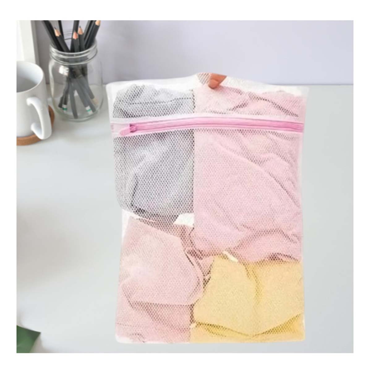 PACK4 SACO ORGANIZADORA BLANCA PARA LAVANDERIA HOGAR Y BANO - 5