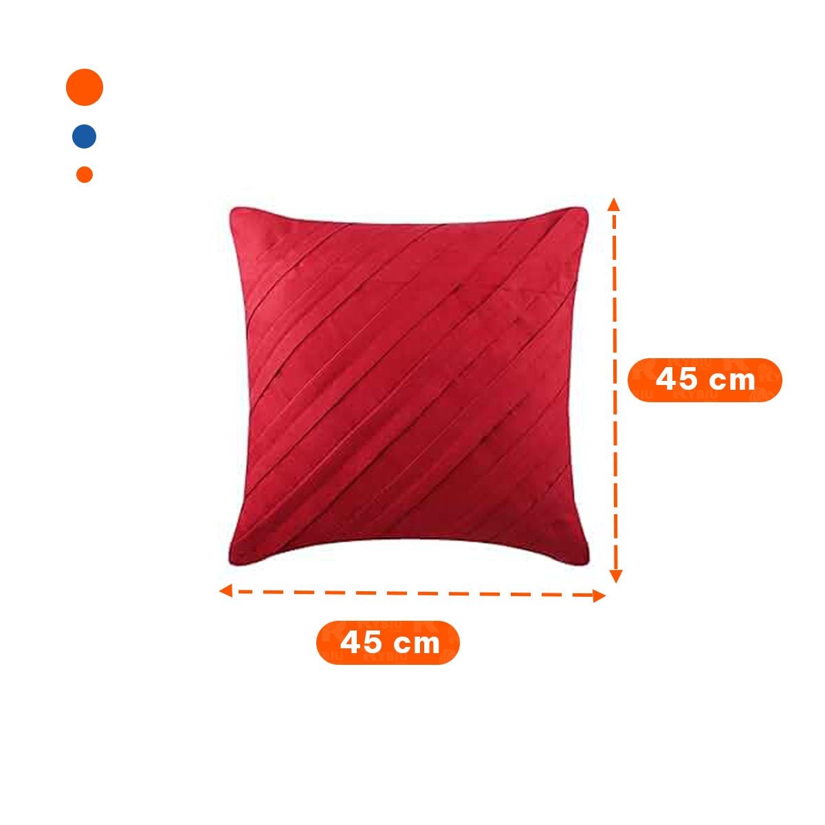 PACK4 CAPA PENSADA PARA ALMOHADA CON PATRON DIAGONAL Y SUPERFICIE ROJA Y+REGALO STICKER - 4