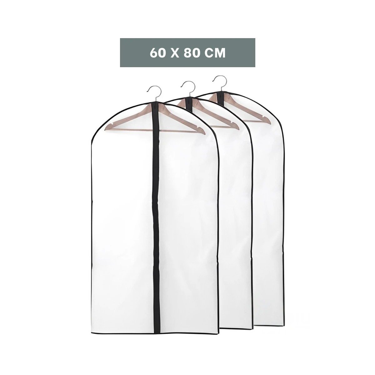 COBERTOR DE TRAJE DE PLASTICO PARA TRANSPORTE 60CMX80CM BLANCO Y+LIGAS REGALO - 4