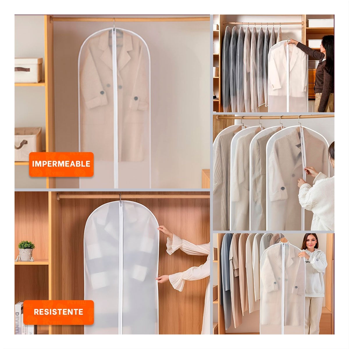 COBERTOR RESISTENTE DE ROPA 60X140CM BLANCO TRANSPARENTE CUIDADO TEXTIL Y+POST IT - 5