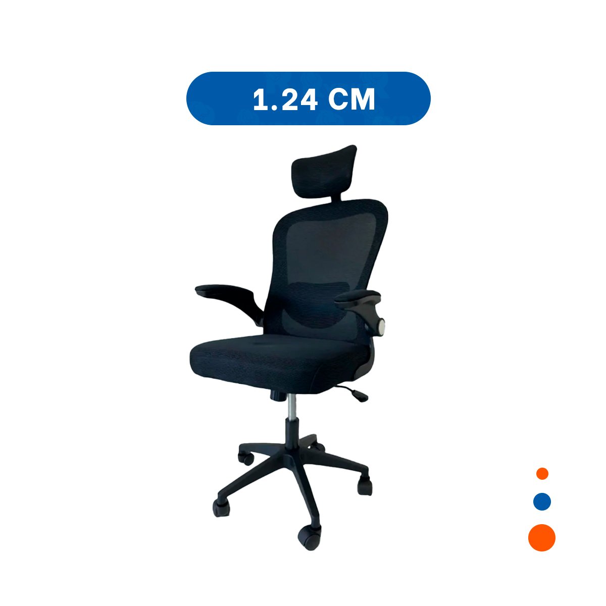 ASIENTO DE OFICINA ERGONOMICO PARA JORNADA LABORAL EN HOGAR Y EMPRESA NEGRO Y+PAPEL REGALO - 4