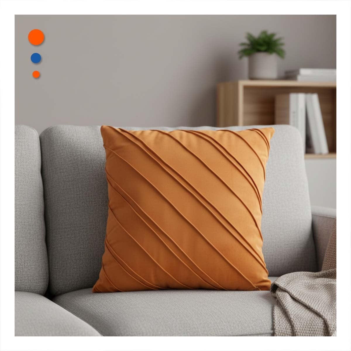 CUBIERTA DE TERCIOPELO CON RAYAS DIAGONALES EN COLOR NARANJA PARA ESPACIOS DE DESCANSO - 1