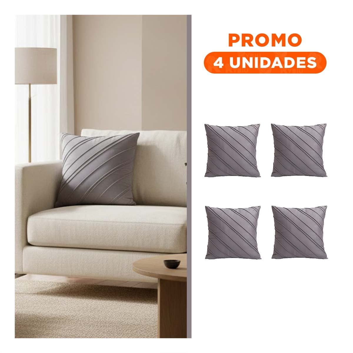 PACK4 PROTECTOR PENSADA PARA ALMOHADA CON PATRON DIAGONAL Y SUPERFICIE ROJA Y+REGALO STICKER - 1