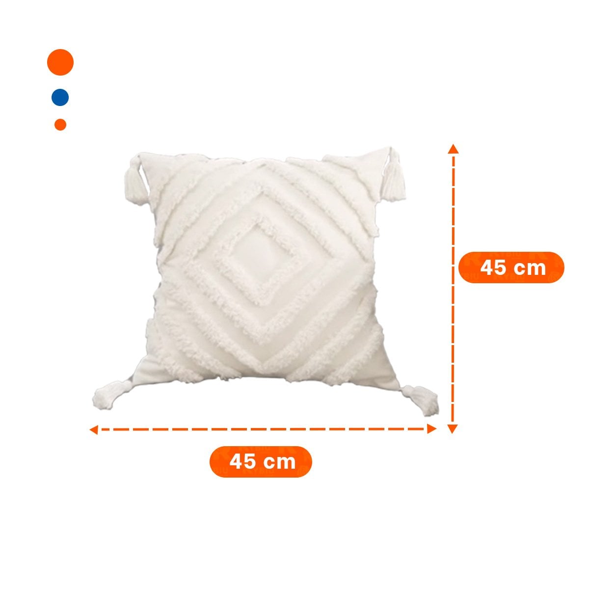 PACK6 FORRO TEXTIL BOHO ROMBOS PROGRESIVOS SOBRE BASE POLIESTER CREMA Y+PAPEL REGALO - 4