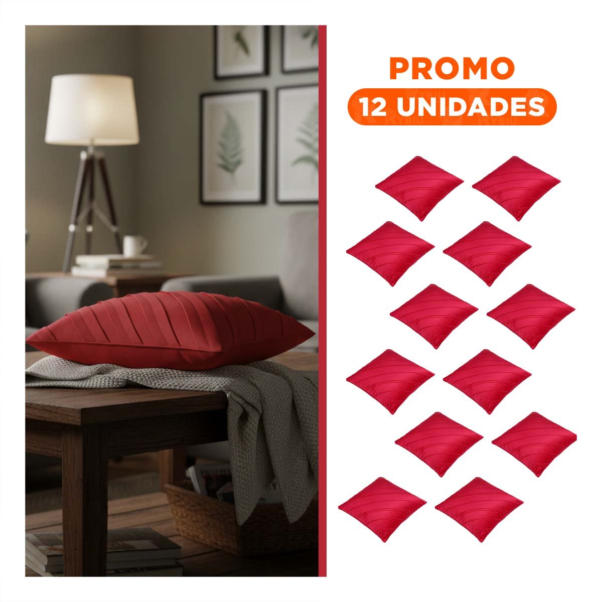 PACK12 FORRO CON SUPERFICIE DE TERCIOPELO Y EXPRESION DIAGONAL EN ROJO Y+REGALO STICKER - 1
