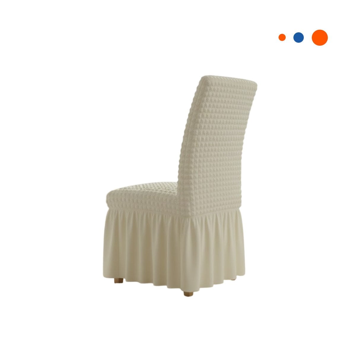 CUBIERTA ELASTICA COLOR CREMA PARA SILLA CON RELIEVE GEOMETRICO CUADRADO Y+REGALO STICKER - 3