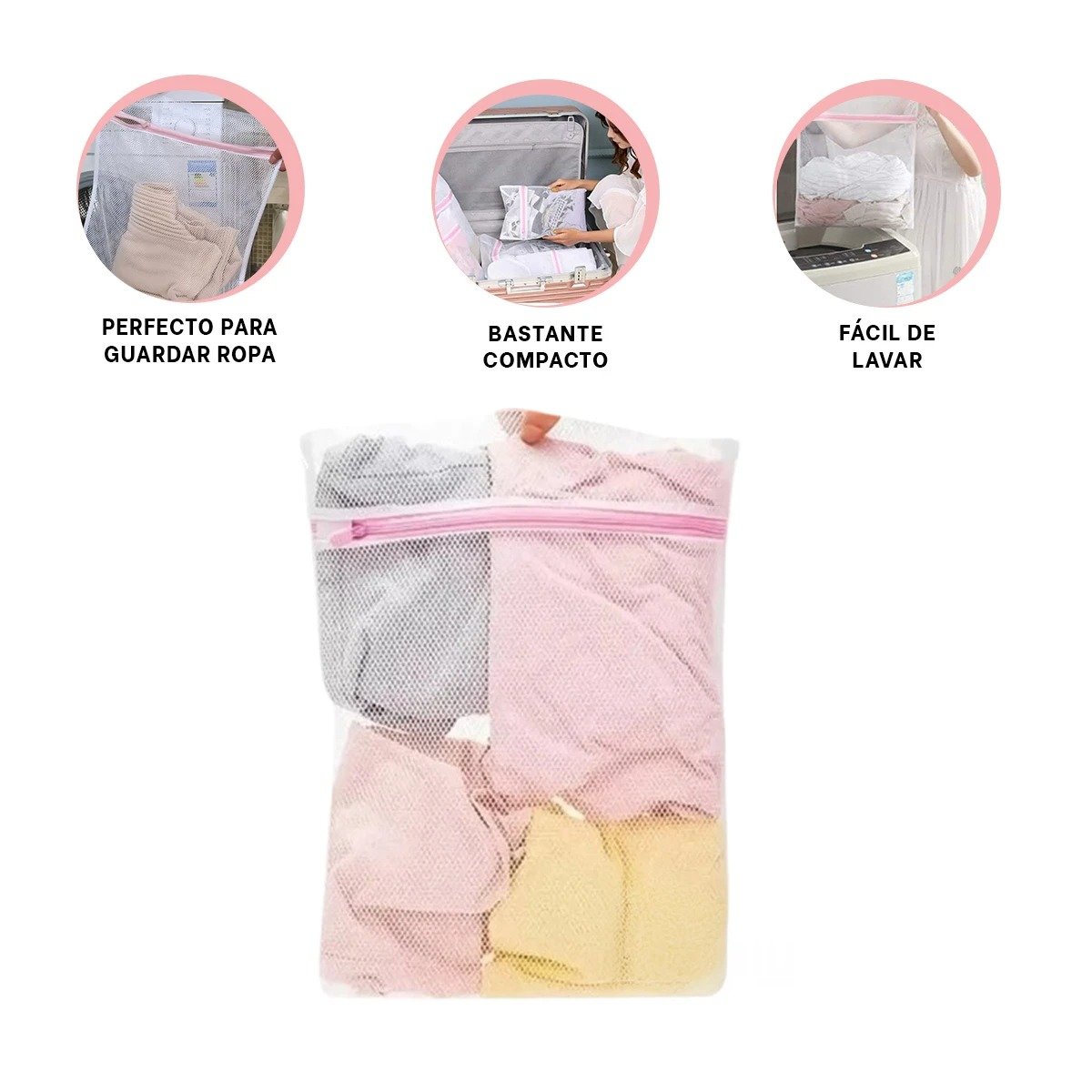 CESTO CONTENEDOR BLANCA PARA ROPA SUCIA FACIL DE TRANSPORTAR - 3