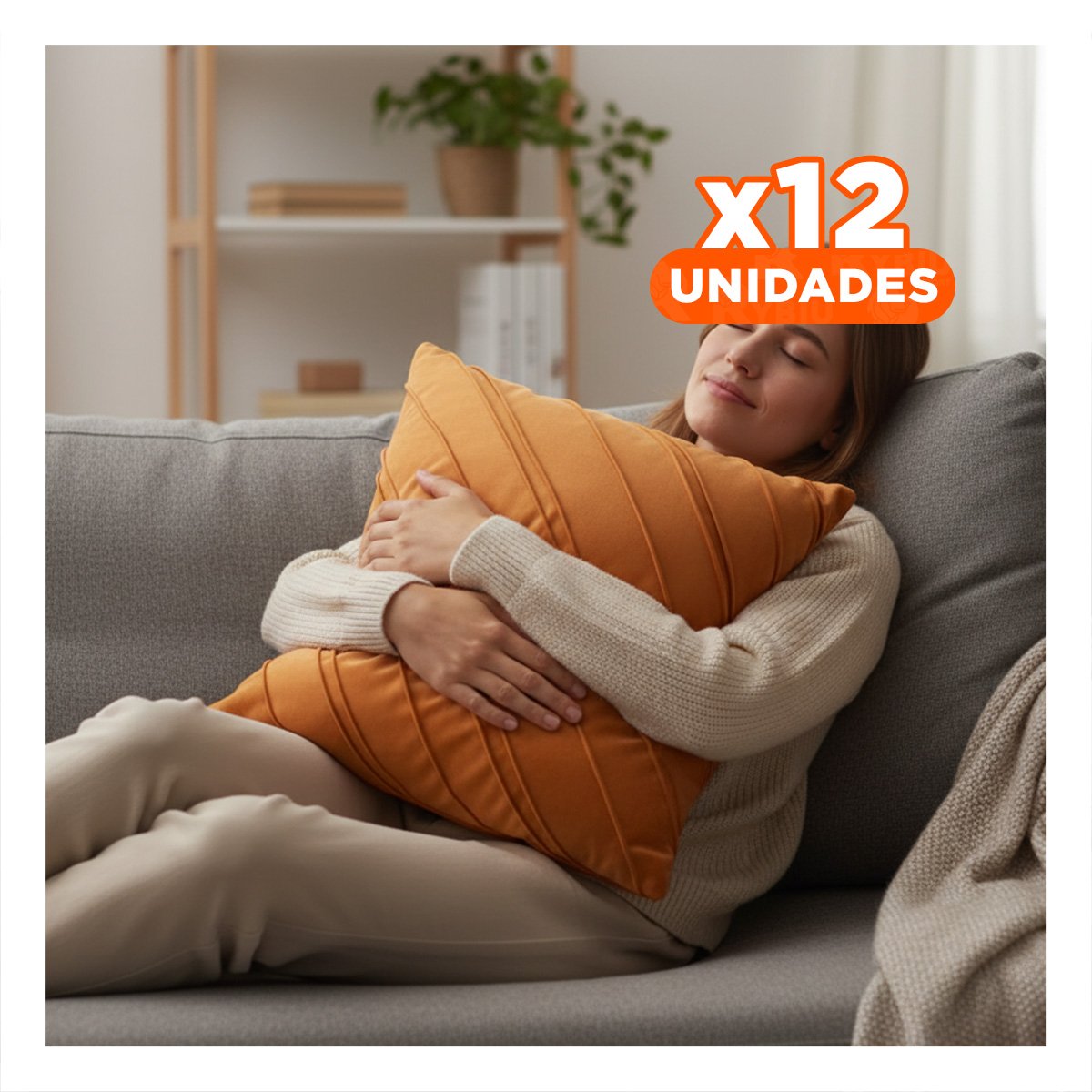 PACK12 FORRO CON SUPERFICIE DE TERCIOPELO Y EXPRESION DIAGONAL EN NARANJA YREGALO STICKER - 1