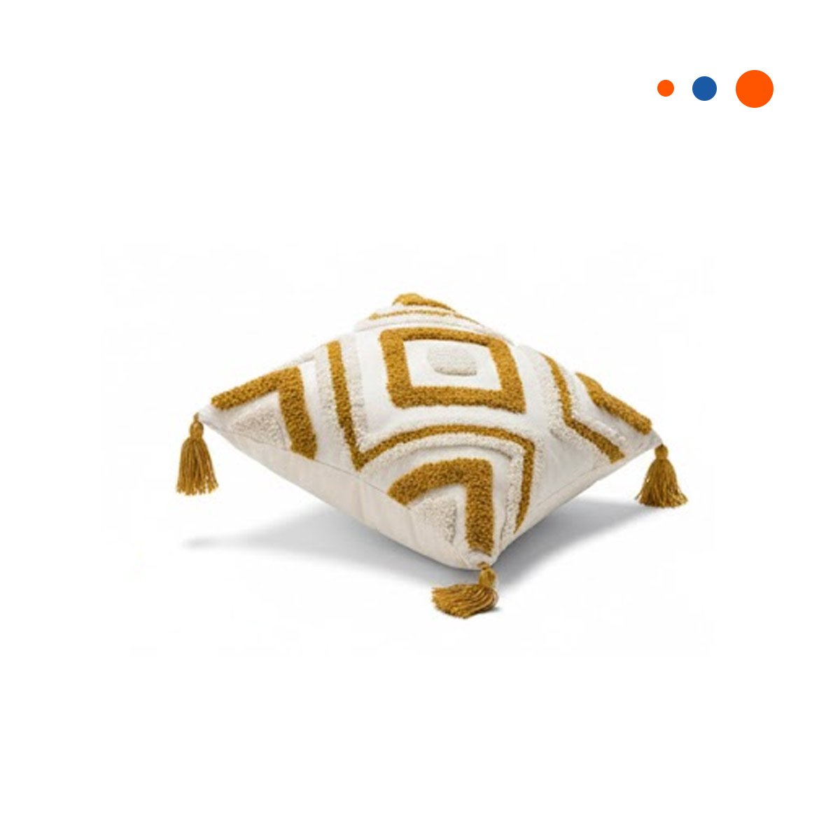PACK2 FUNDA POLIESTER BOHO CON ROMBOS Y PRESENCIA COLOR CREMA Y AMARILLO Y+REGALO STICKER - 2