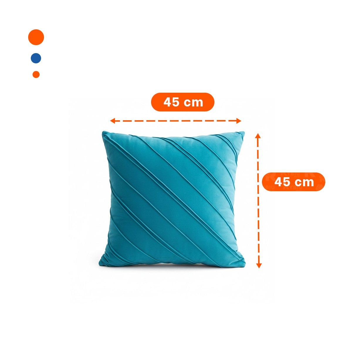 PACK2 FUNDA PARA ALMOHADA CON TERCIOPELO Y DIAGONALES DE COLOR TURQUEZA Y+PAPEL REGALO - 4