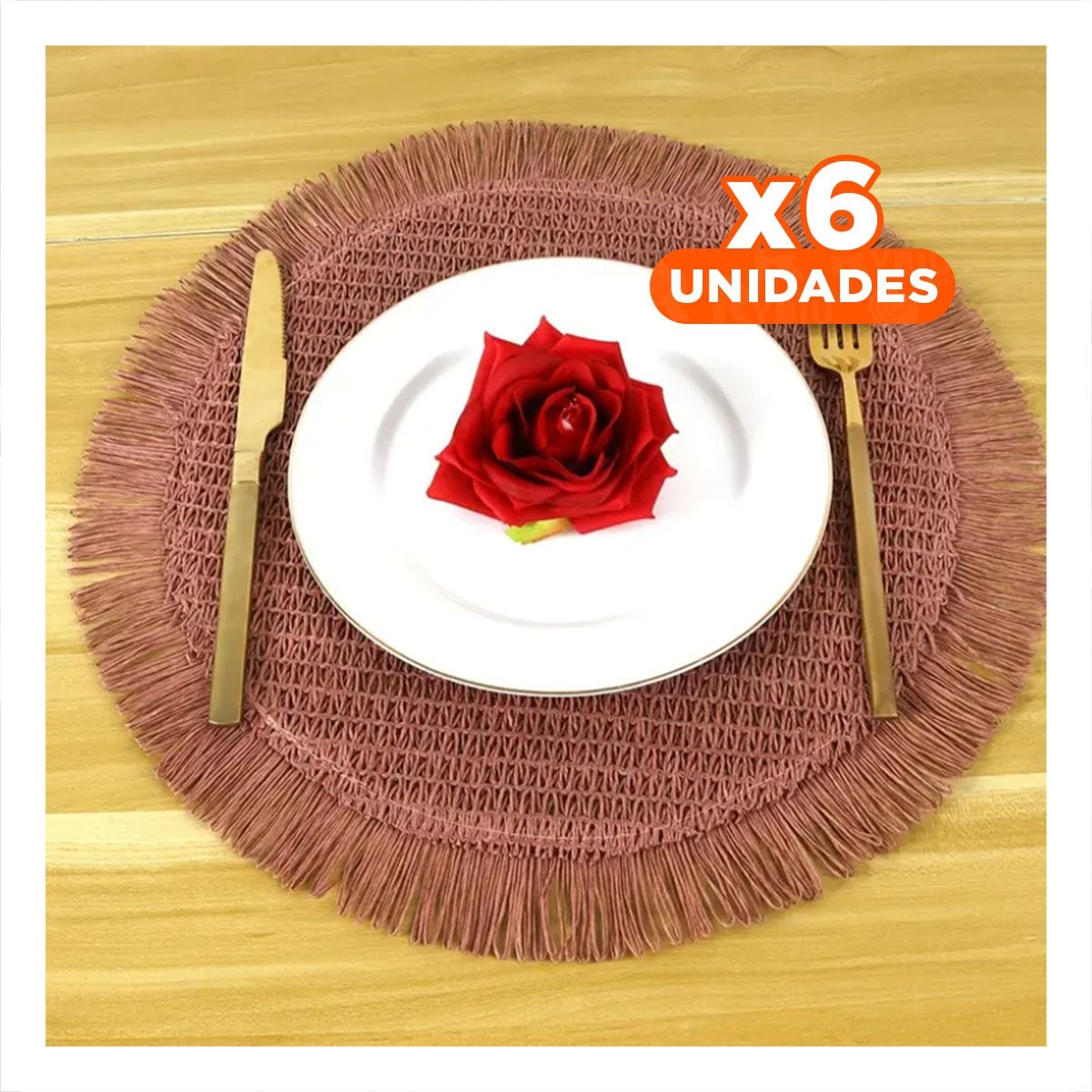 PACK6 ACCESORIOS PARA MESA DE TEJIDO CIRCULAR FLECOS ROSADO EN SET DE 6 Y+REGALO STICKER - 1