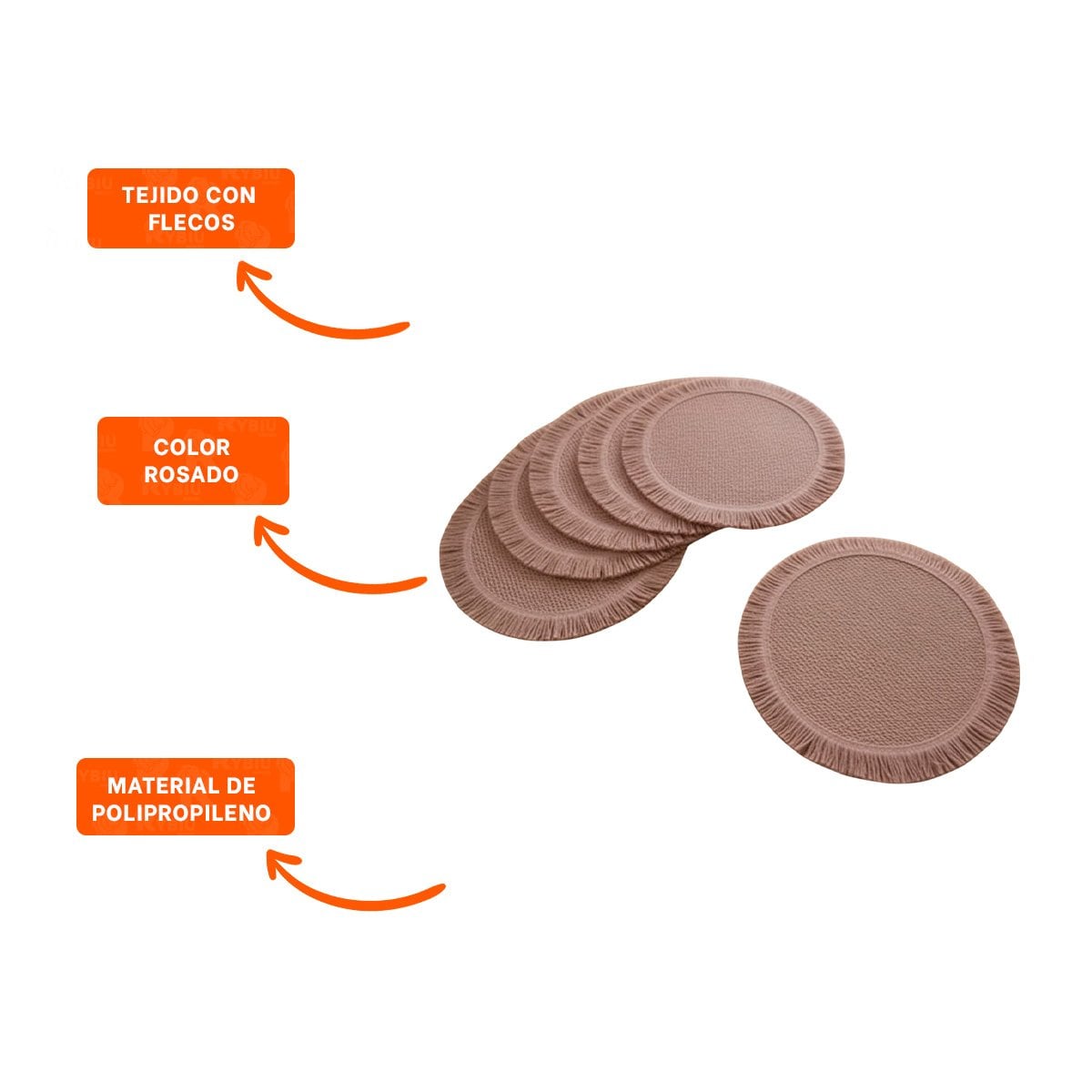 PACK6 ACCESORIOS PARA MESA DE TEJIDO CIRCULAR FLECOS ROSADO EN SET DE 6 Y+REGALO STICKER - 2
