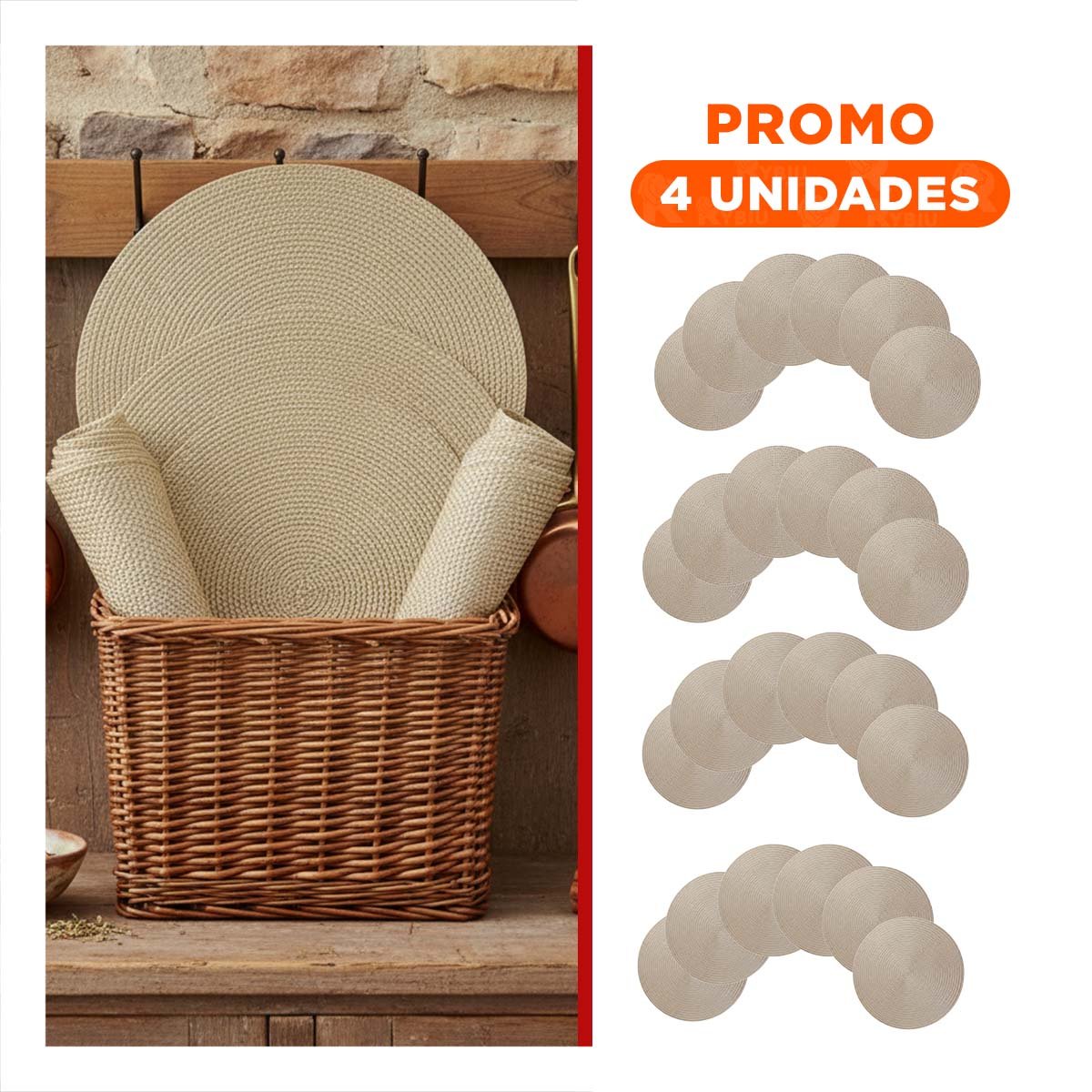 PACK4 CUBIERTA CIRCULAR DORADO MINI OJITAS PARA MESA CON SET DE SEIS Y+REGALO STICKER - 1