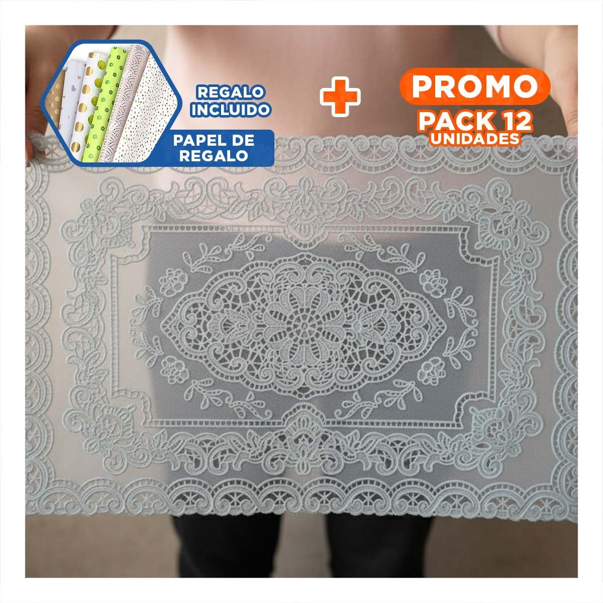 PACK12 SOPORTE PLATEADO MODERNO CON DISEÑO DE FLORES Y RAMAS PARA MESA ELEGANTE Y+PAPEL REGALO - 1