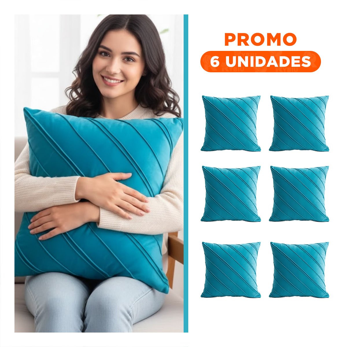 PACK6 PROTECTOR DE TERCIOPELO TURQUEZA QUE INTEGRA DIAGONALES CON FLUIDEZ VISUAL - 1