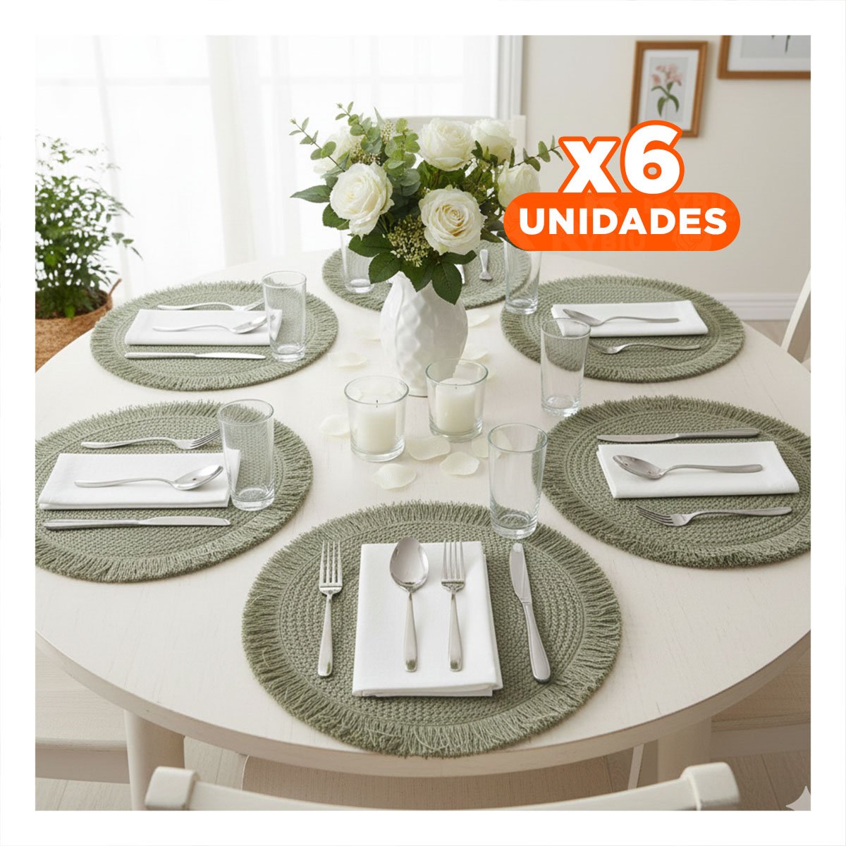 PACK6 ACCESORIOS PARA MESA DE TEJIDO CIRCULAR FLECOS VERDE EN SET DE 6 Y+REGALO STICKER - 1