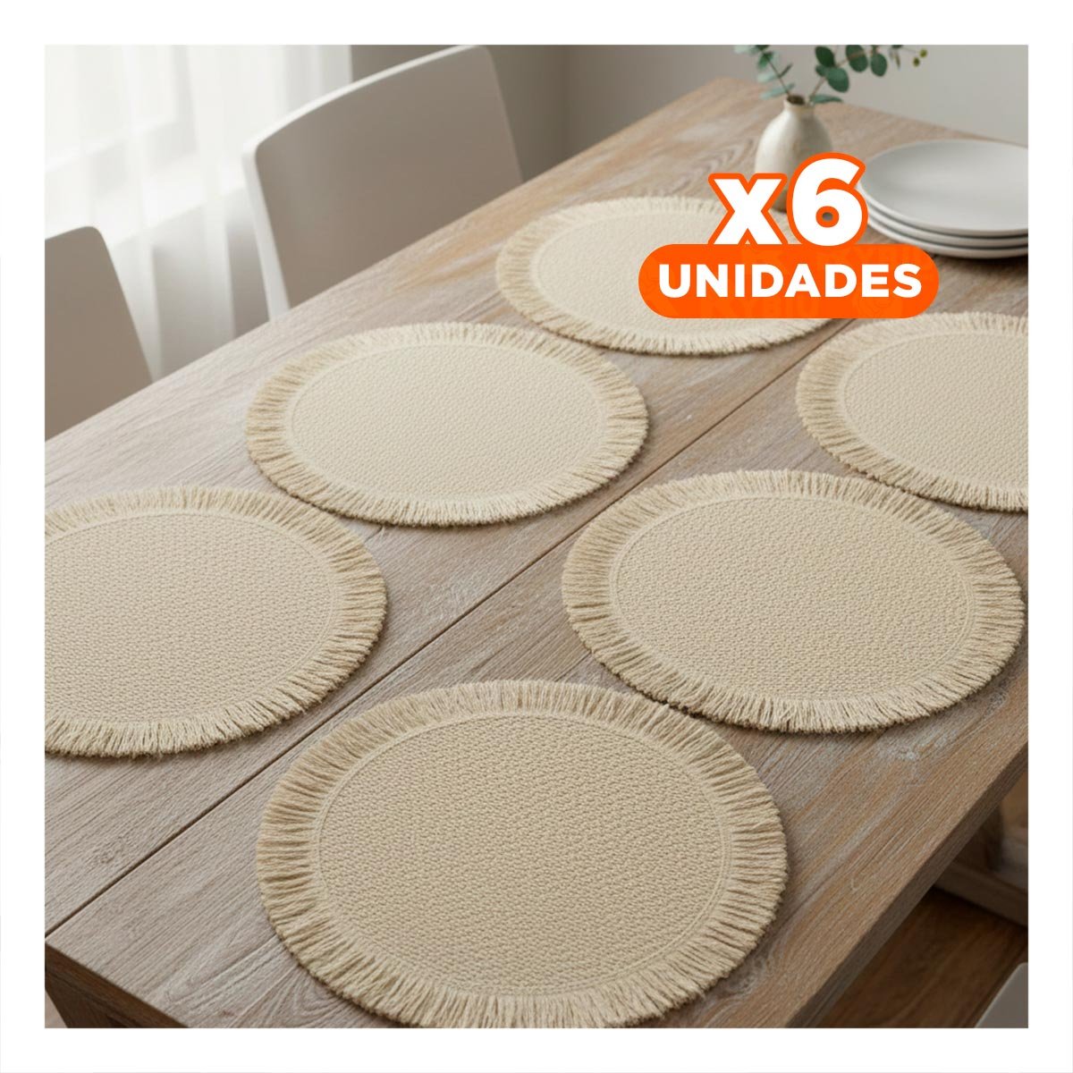 PACK6 ACCESORIOS PARA MESA DE TEJIDO CIRCULAR FLECOS BEIGE EN SET DE 6 Y+REGALO STICKER - 1