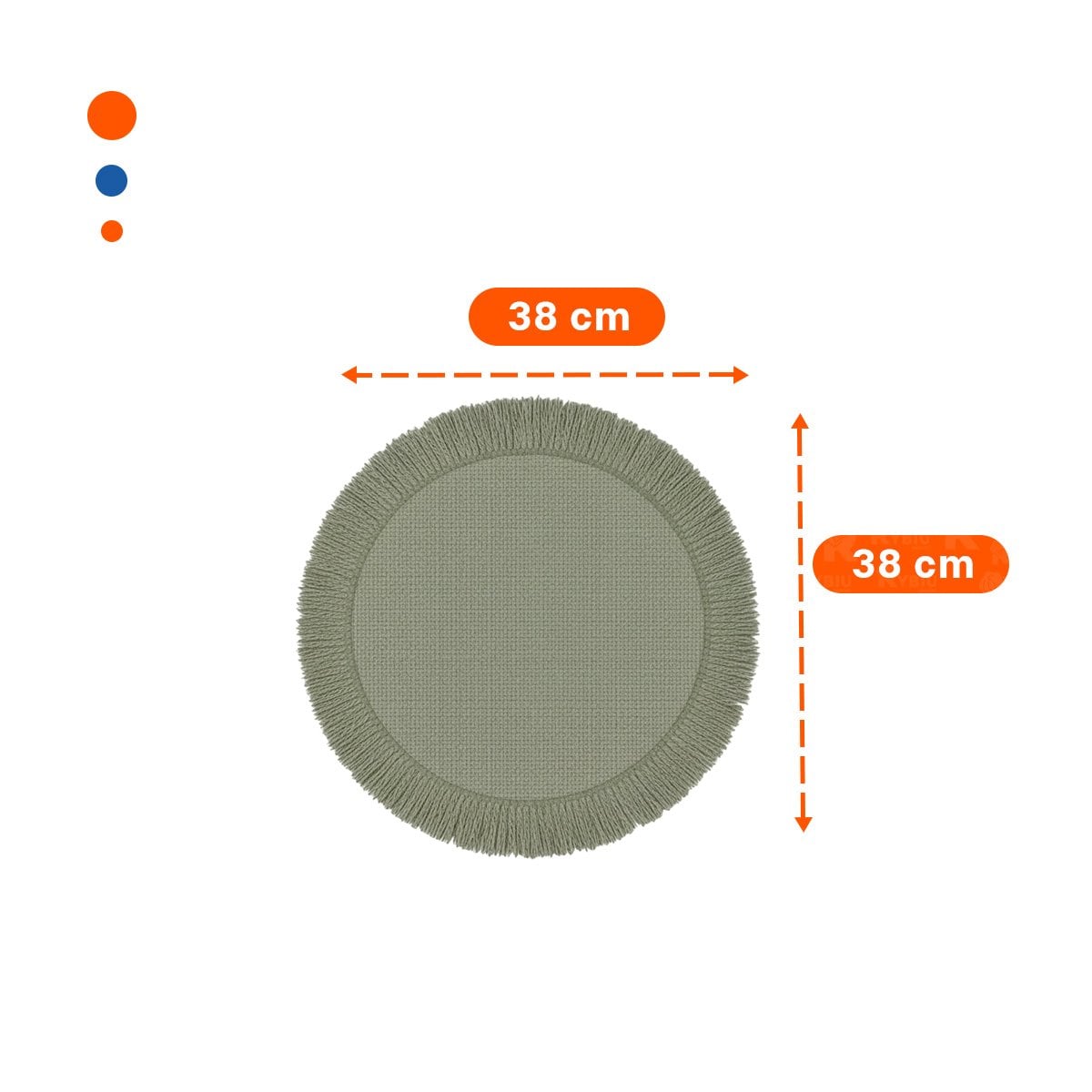 BASES CIRCULARES CON TEJIDO VISIBLE FLECOS VERDE EN SET DE 6 Y+POST IT - 4