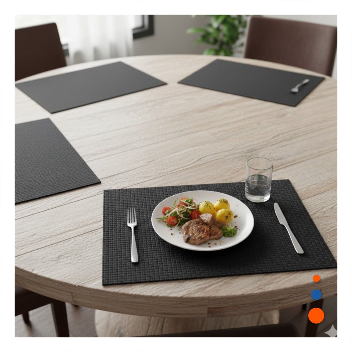 JUEGO DE MESA RECTANGULAR 4 PIEZAS PARA USO DIARIO EN COMEDOR FAMILIAR Y+PAPEL REGALO - 2