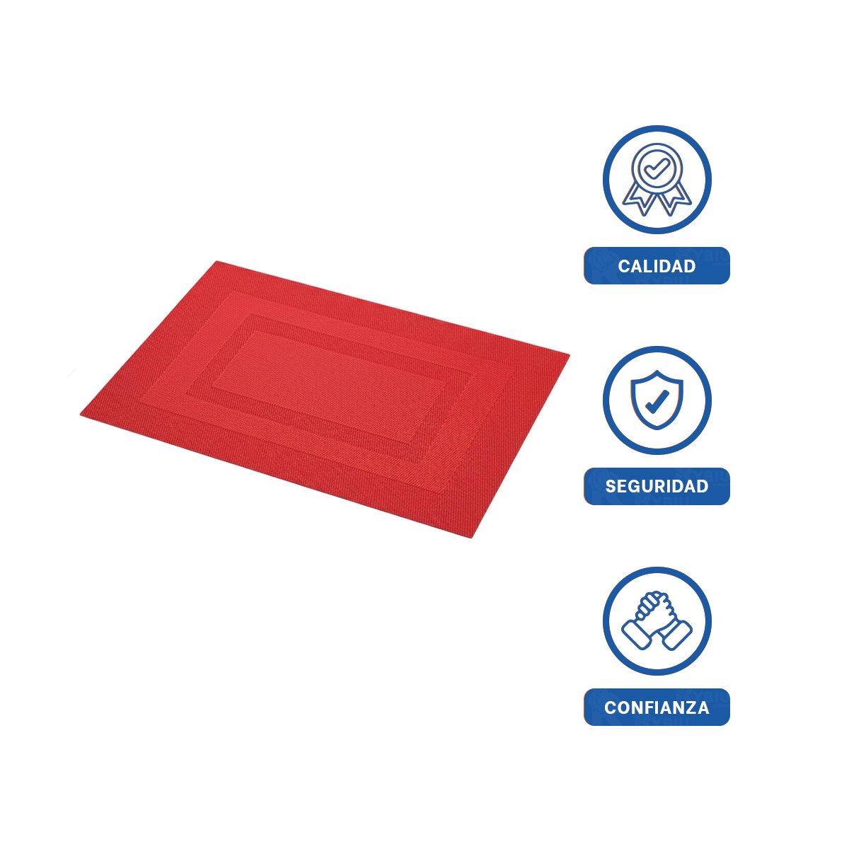 PACK DECORATIVO DE MESA 6 INDIVIDUAL RECTANGULAR ESTILO GUINDA Y+LIGAS REGALO - 3