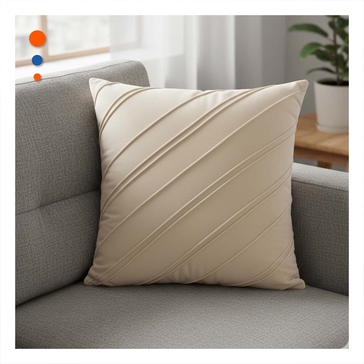 CUBIERTA DE TERCIOPELO CON RAYAS DIAGONALES EN COLOR CREMA PARA ESPACIOS DE DESCANSO - 1