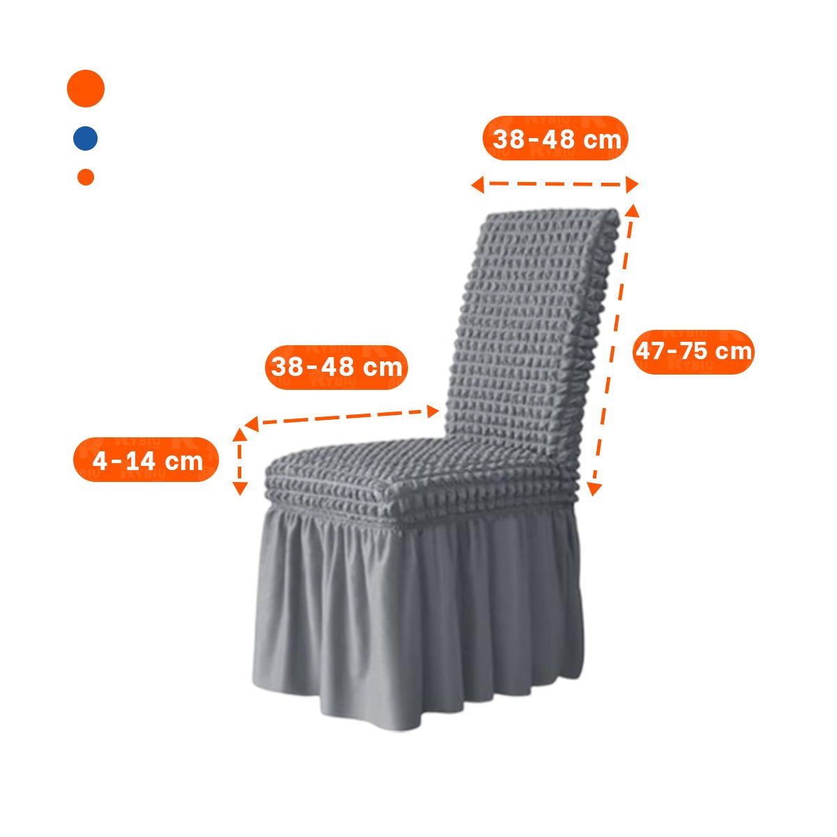PACK4 FORRO PARA SILLA COLOR PLOMO ELASTICA CON PATRON TEXTURIZADO CUADRADO Y+REGALO STICKER - 4