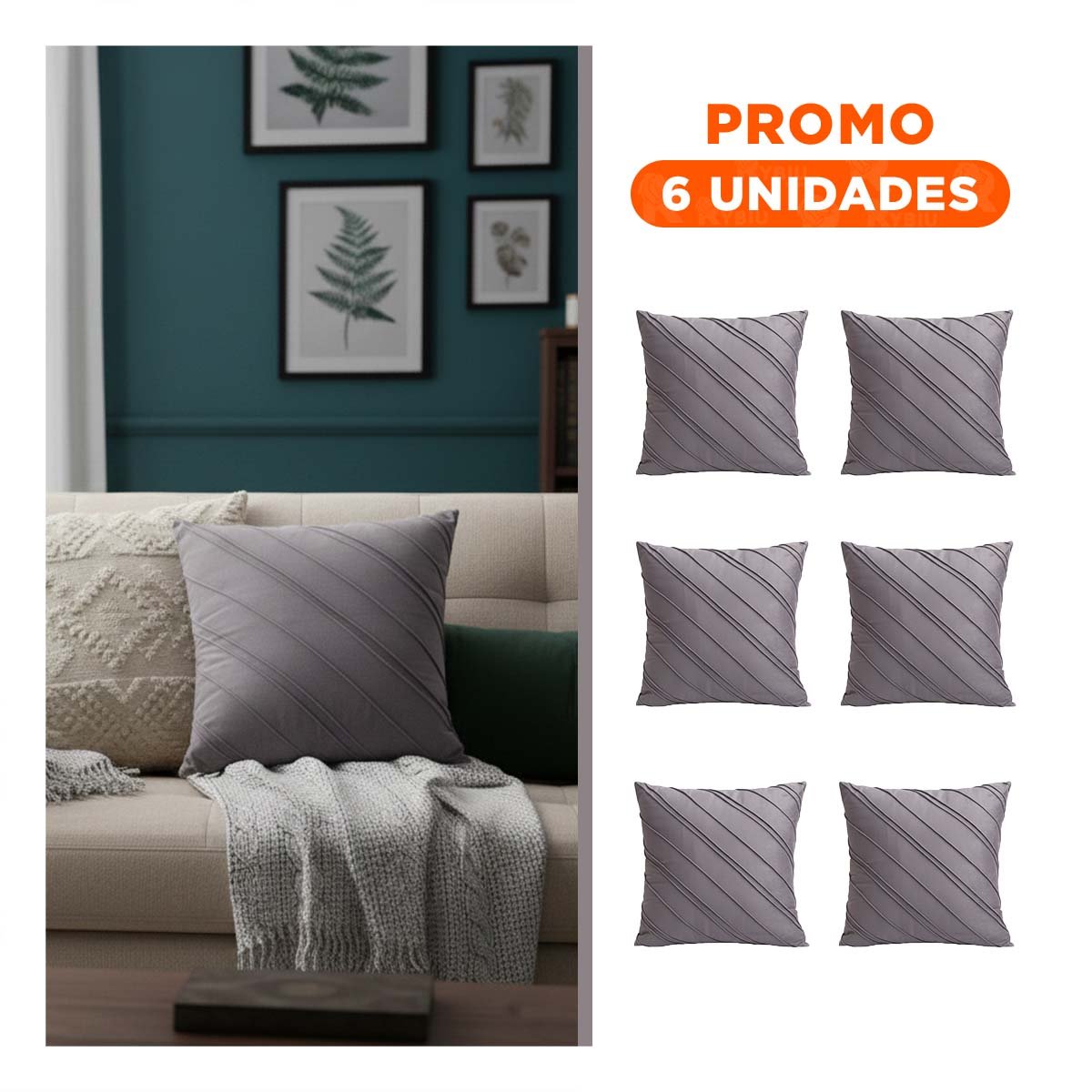 PACK6 PROTECTOR DE TERCIOPELO PLOMO OSCURO QUE INTEGRA DIAGONALES CON FLUIDEZ VISUAL - 1