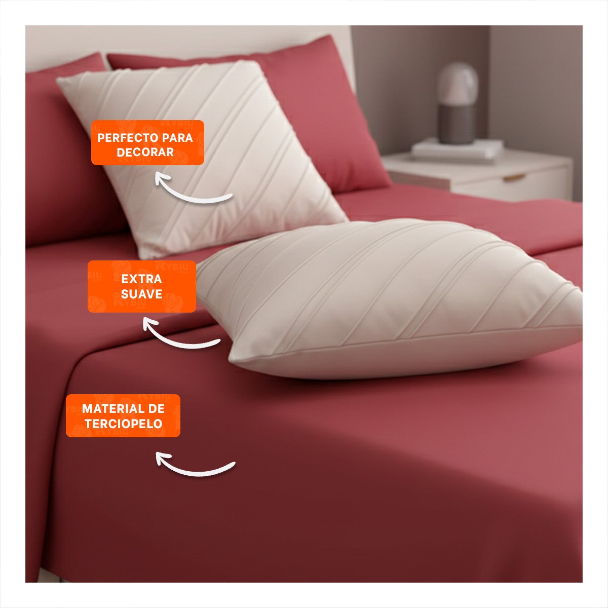 PACK6 CUBRECOJIN DECORATIVO TERCIOPELO RAYAS DIAGONALES BLANCO 45CM ELEGANTE Y+PAPEL REGALO - 2