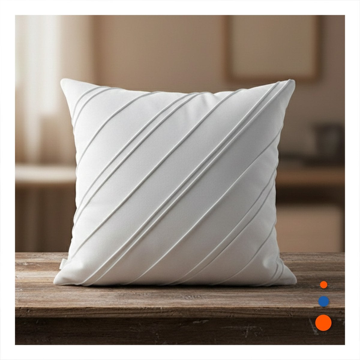 CUBIERTA SUAVE TERCIOPELO RAYAS DIAGONALES BLANCO 45CM PARA COMEDOR O SALA Y+LIGAS REGALO - 1