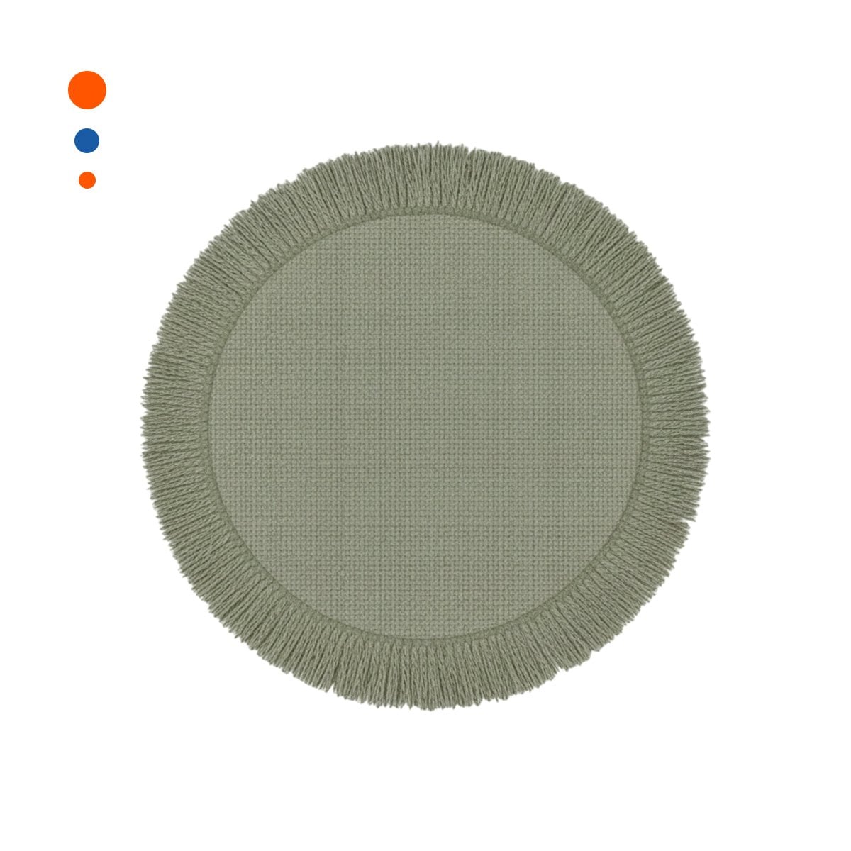BASES PARA MESA CON TEJIDO CIRCULAR FLECOS VERDE PRESENTADAS EN SET DE 6 Y+PAPEL REGALO - 1