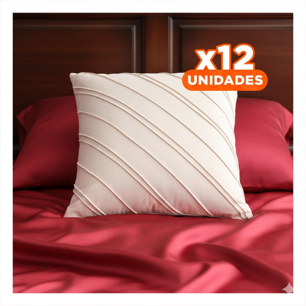 PACK12 CARATULA BLANCA PARA COJIN EN TERCIOPELO CON RAYAS DIAGONALES 45 CM - 1