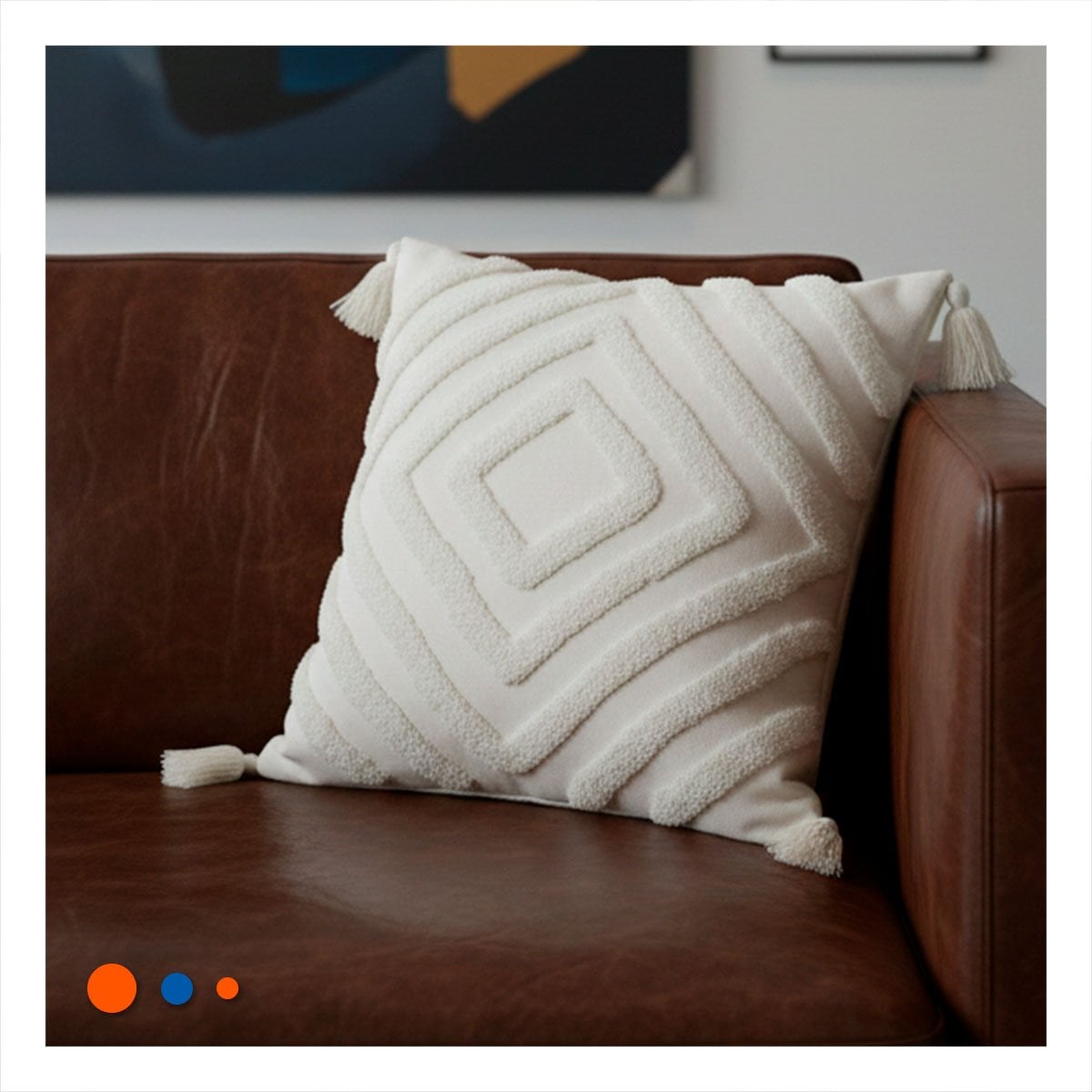 PACK12 PROTECTOR TEXTIL DE 45CM POLIESTER CON ROMBOS BOHO EN EXPANSION COLOR CREMA - 2