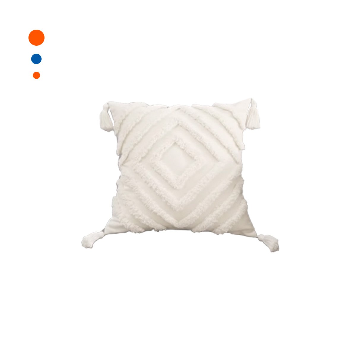 PACK2 FUNDA POLIESTER BOHO CON ROMBOS CRECIENDO Y PRESENCIA COLOR CREMA Y+REGALO STICKER - 2