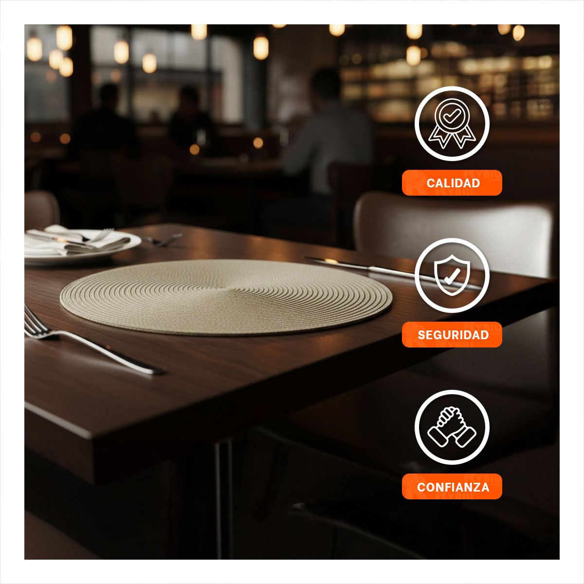 SALVAMANTEL CIRCULAR BOHO BEIGE OSCURO PARA DECORACION DE MESA Y+LIGAS REGALO - 2