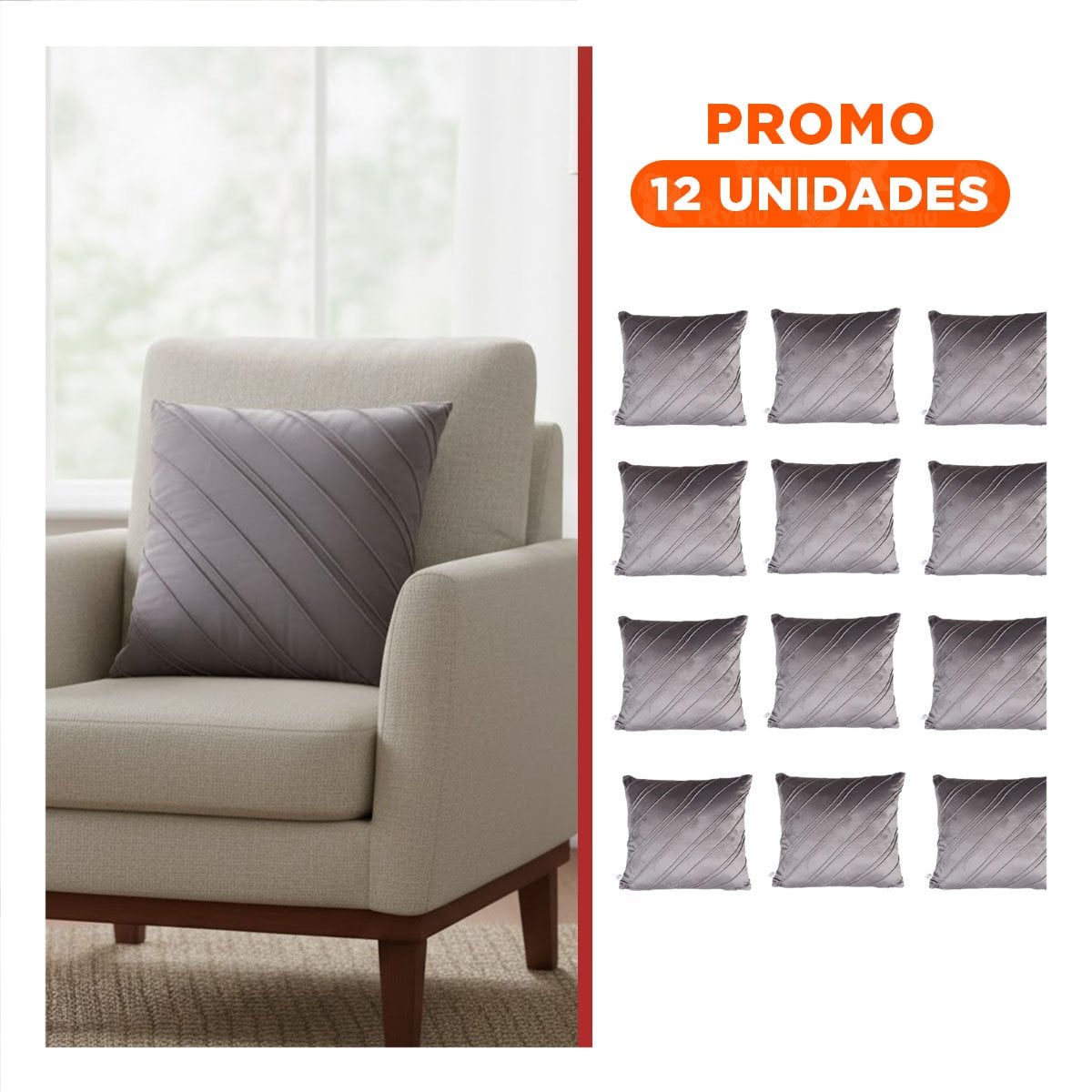 PACK12 FORRO CON SUPERFICIE DE TERCIOPELO Y DIAGONAL EN PLOMO INTERMEDIO Y+REGALO STICKER - 1