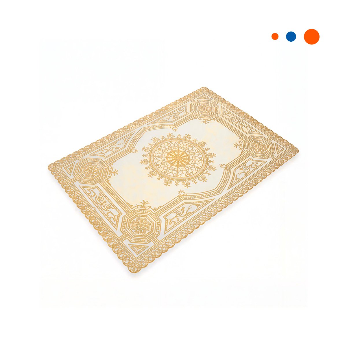 PACK4 INDIVIDUAL DORADO ELEGANTE CON DISEÑO MANDALA PARA HOGAR MODERNO Y+PAPEL REGALO - 3