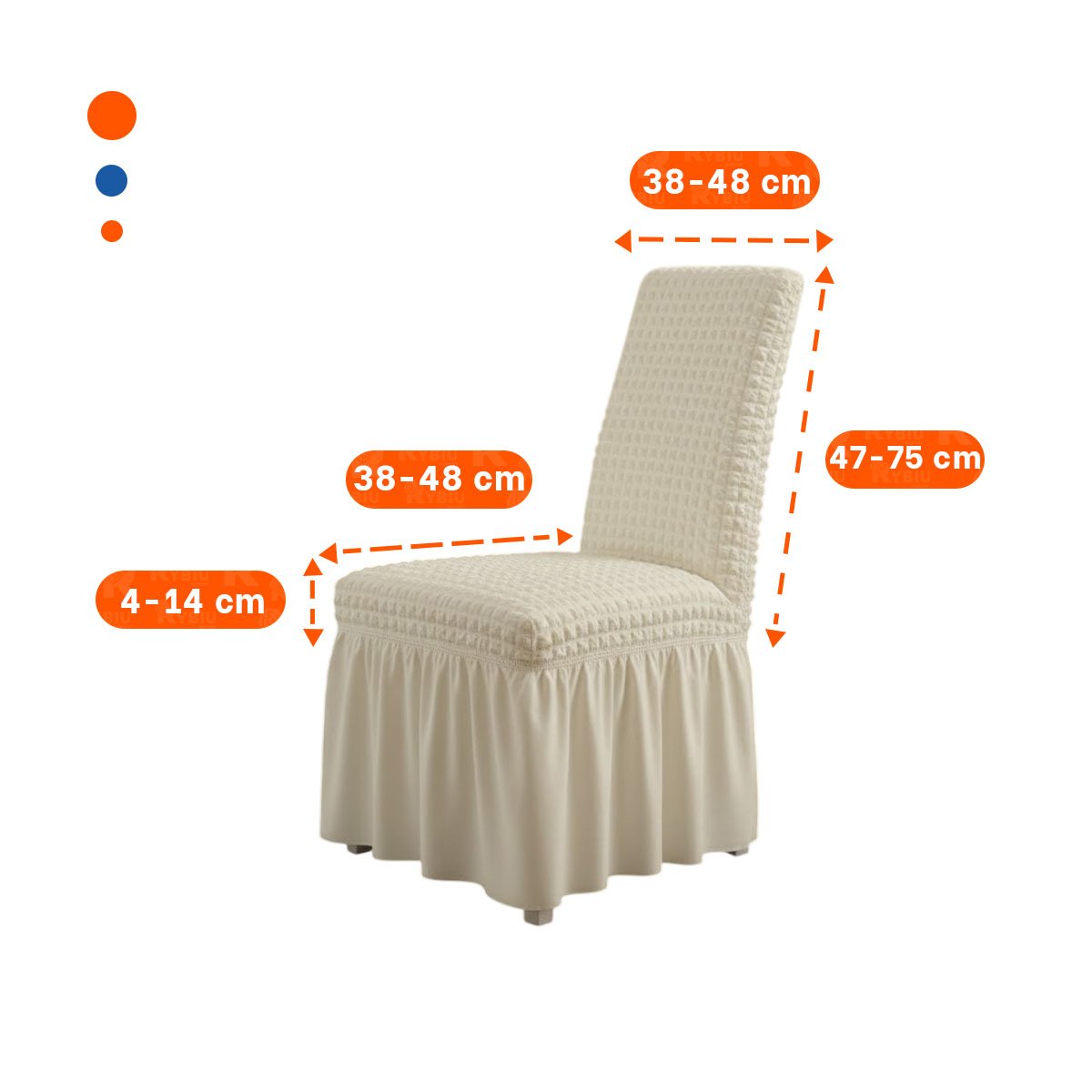 PACK2 FUNDA ELASTICA DE SILLA COLOR CREMA CON RELIEVE VISUAL DE BURBUJAS Y+PAPEL REGALO - 4