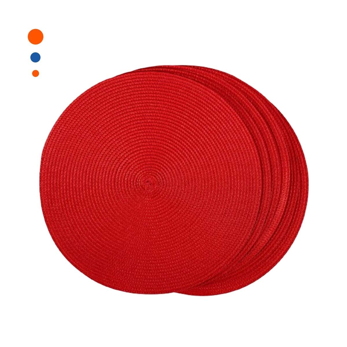 MANTEL CIRCULAR PARA MESA EN ROJO PAJITA MATE CON MEDIDA 38X38CM Y+PAPEL REGALO - 1