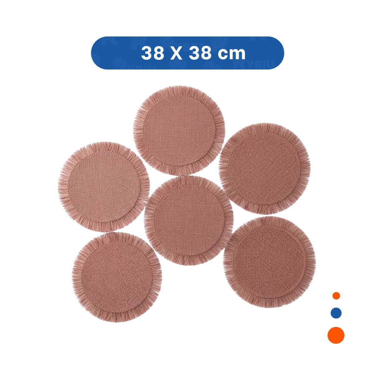 PACK6 ACCESORIOS CIRCULARES CON TEJIDO VISIBLE FLECOS ROSADO PRESENTADOS EN SET DE 6 - 4