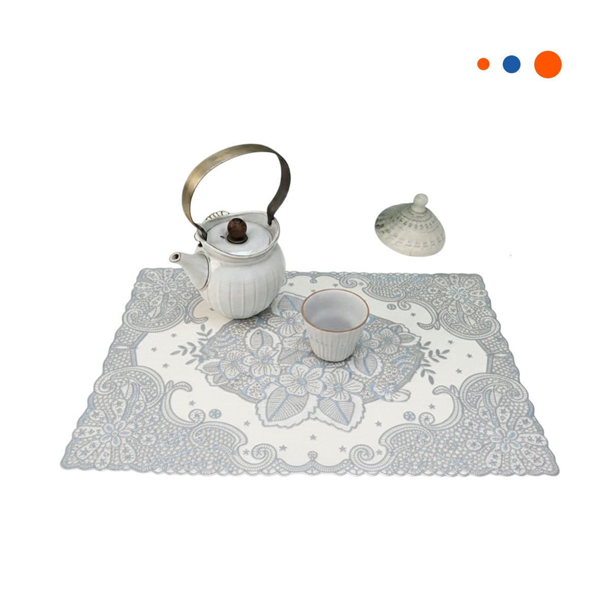 TAPETE SOFISTICADO PLATEADO CON FLORES PARA MESA NAVIDENA Y+REGALO STICKER - 3