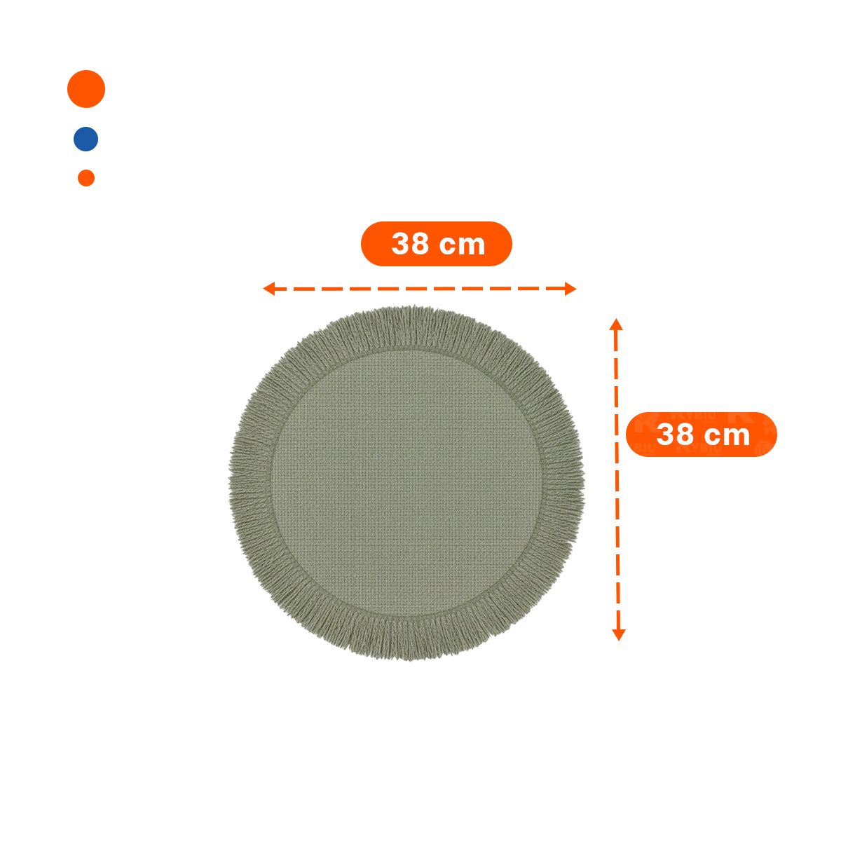 PACK6 ACCESORIOS TEJIDOS CIRCULARES CON FLECOS VERDE PENSADOS EN SET DE 6 Y+PAPEL REGALO - 4