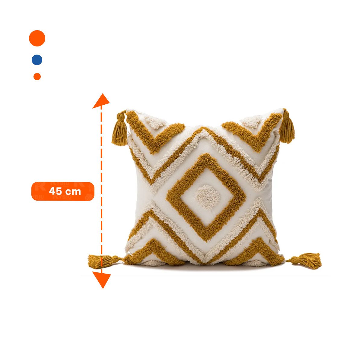 PACK6 FORRO TEXTIL BOHO ROMBOS PROGRESIVOS SOBRE BASE POLIESTER CREMA Y AMARILLO Y+PAPEL REGALO - 4