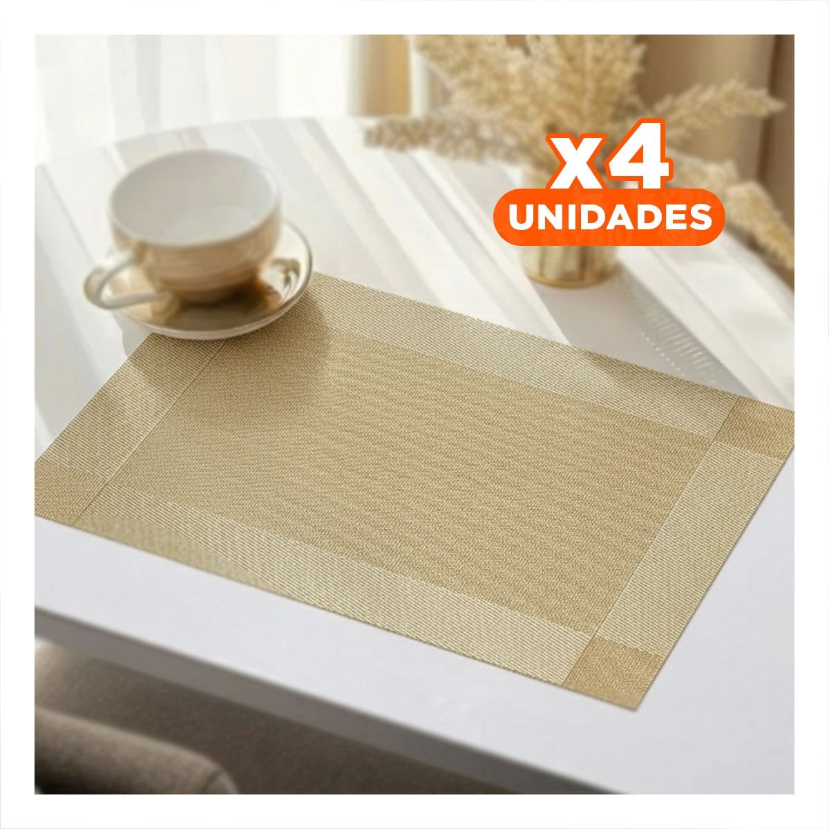 PACK4 ELEMENTO FUNCIONAL DORADO RECTANGULAR 30X45 CM PARA USO DIARIO - 1